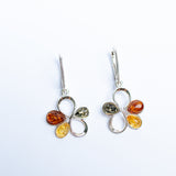 Infinity Flower Amber Dangling Earrings