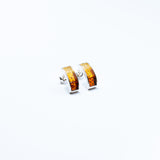 Elegant Baltic Amber Hoop Stud Earrings