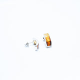 Elegant Baltic Amber Hoop Stud Earrings