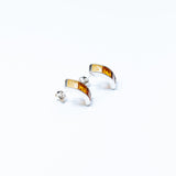 Elegant Baltic Amber Hoop Stud Earrings