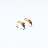 Elegant Baltic Amber Hoop Stud Earrings