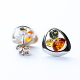 Trio-Tone Baltic Amber Stud Earrings