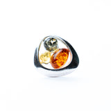 Trio-Tone Baltic Amber Stud Earrings