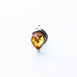 Elegant Baltic Amber Leaf Stud Earrings