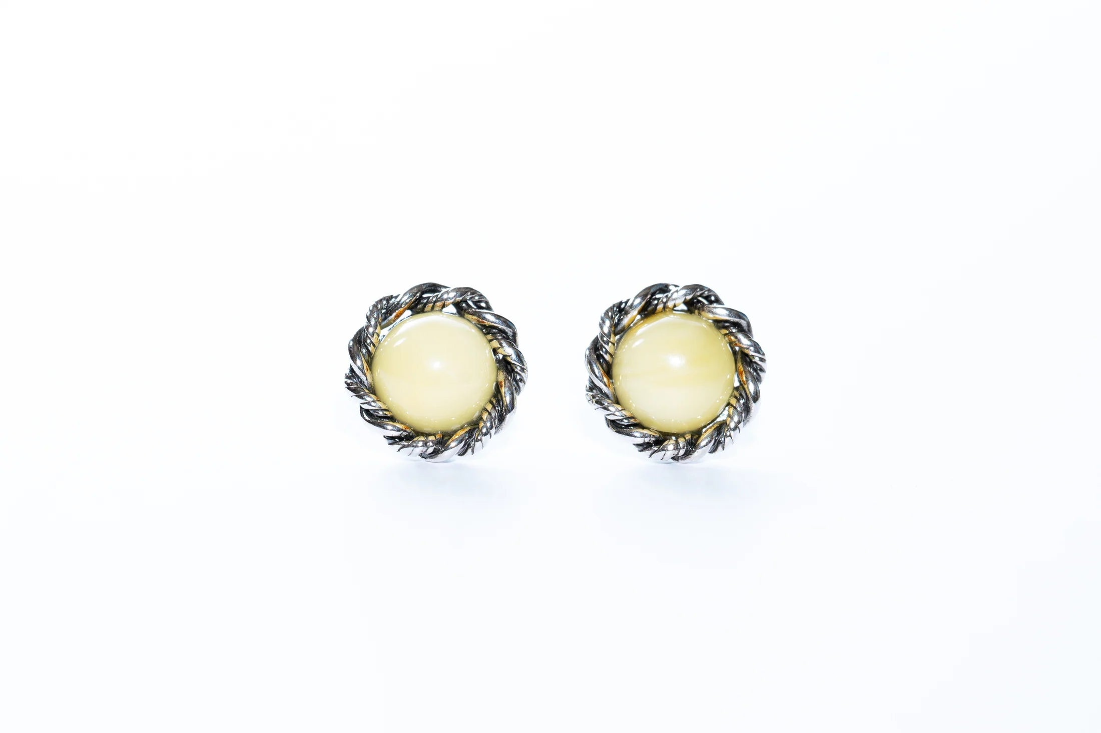 Vintage Baltic Amber Stud Earrings