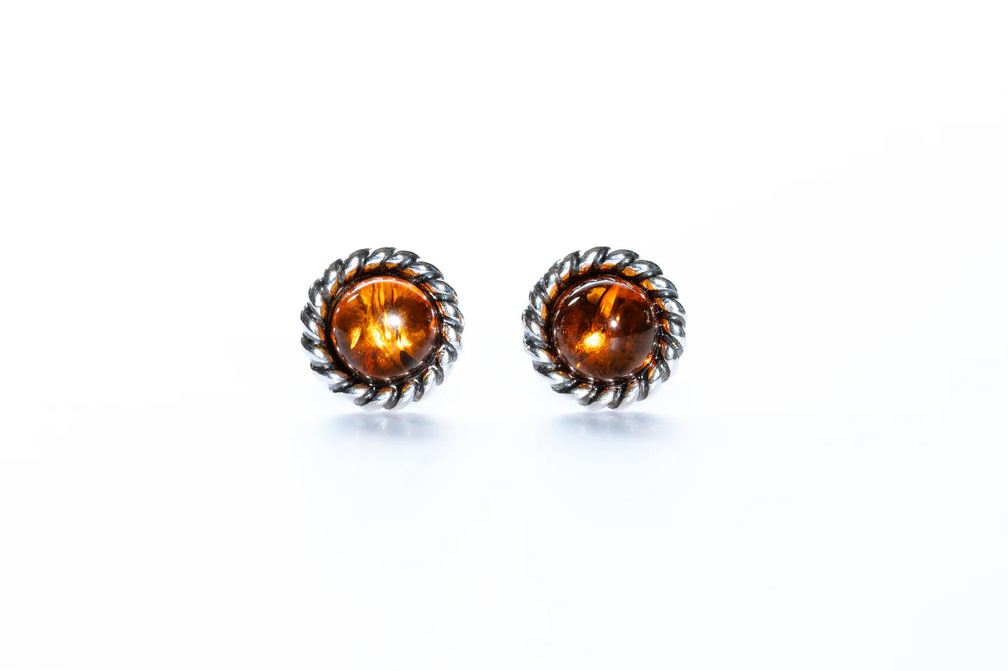 Vintage Baltic Amber Stud Earrings