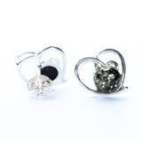 Baltic Amber Heart Stud Earrings