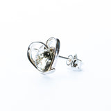 Baltic Amber Heart Stud Earrings