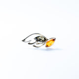 Двухцветные Серьги-Гвоздики с Крыльями Baltic Amber