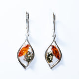 Two-Tone Baltic Amber Drop Earrings