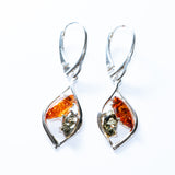 Two-Tone Baltic Amber Drop Earrings