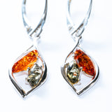 Two-Tone Baltic Amber Drop Earrings