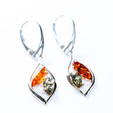 Two-Tone Baltic Amber Drop Earrings