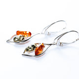 Two-Tone Baltic Amber Drop Earrings