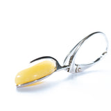 White Baltic Amber Teardrop Earrings