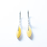 White Baltic Amber Teardrop Earrings