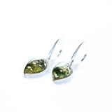 Green Baltic Amber Teardrop Earrings