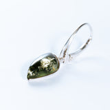 Green Baltic Amber Teardrop Earrings