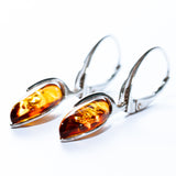 Baltic Amber Marquise Hoop Earrings