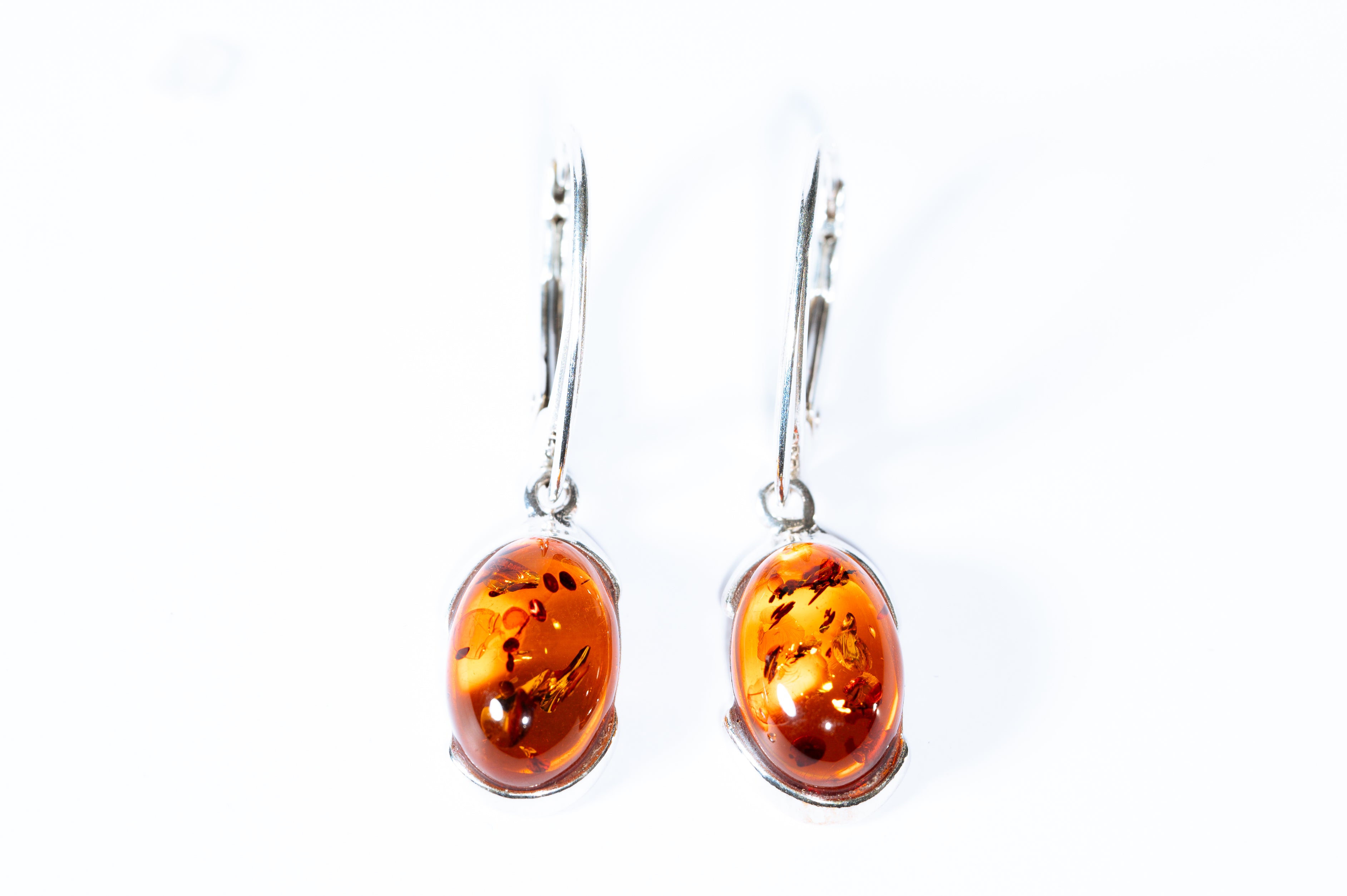 Elegant Classic Baltic Amber Dangle Earrings