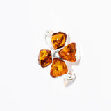 Golden Amber Clover Brooch