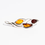 Multicolor Amber Leaf Brooch