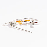 Multicolor Amber Leaf Brooch