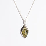 Elegant Amber Curve Pendant Necklace