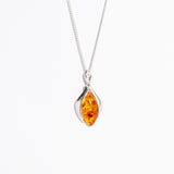 Elegant Amber Curve Pendant Necklace