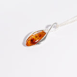 Elegant Amber Curve Pendant Necklace