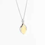 Elegant Amber Curve Pendant Necklace