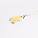 Oval Amber Wrapped Pendant Necklace