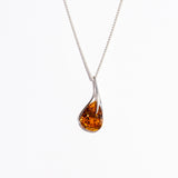 Modern Amber Line Pendant Necklace