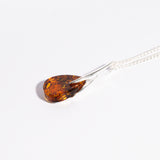 Modern Amber Line Pendant Necklace