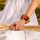 Handmade Large Golden Glow Amber Bracelet