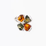 Golden Amber Clover Brooch