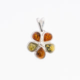 Multicolor Amber Flower Pendant