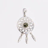 Floral Amber Dreamcatcher Pendant