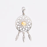 Floral Amber Dreamcatcher Pendant