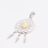 Floral Amber Dreamcatcher Pendant