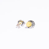 Elegant Amber The moon Earrings stud