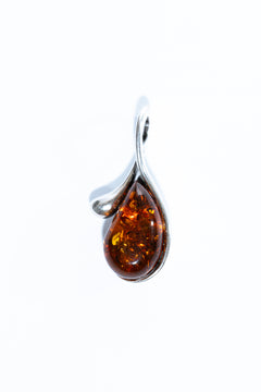 Timeless Teardrop Amber Pendant