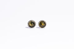 винтажная солнечная коса серьги-гвоздики балтийского янтаря