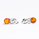 Classic & Modern Braid Amber Stud Earrings