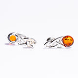 Classic & Modern Braid Amber Stud Earrings