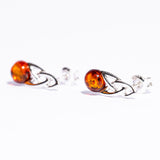 Classic & Modern Braid Amber Stud Earrings