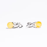 Classic & Modern Braid Amber Stud Earrings