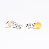 Classic & Modern Braid Amber Stud Earrings