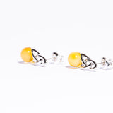 Classic & Modern Braid Amber Stud Earrings