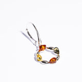 Multicolor Round Baltic Amber Dangle Earrings